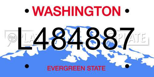 L484887 Washington License Plate