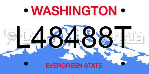 L48488T Washington License Plate