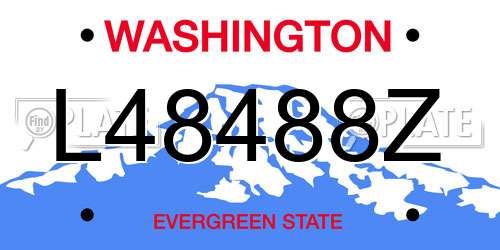 L48488Z Washington License Plate