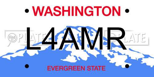 L4AMR Washington License Plate