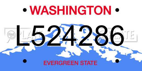 L524286 Washington License Plate