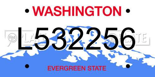 L532256 Washington License Plate