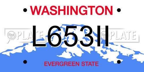 L653II Washington License Plate