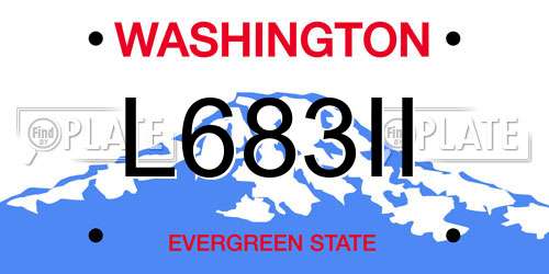 L683II Washington License Plate
