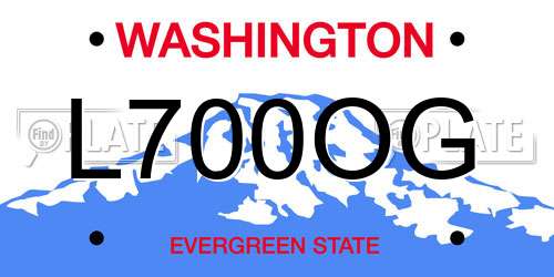 L700OG Washington License Plate
