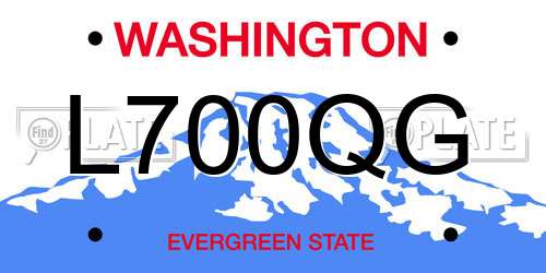 L700QG Washington License Plate
