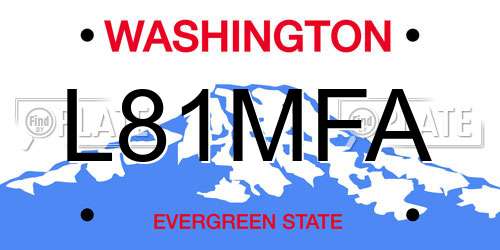 L81MFA Washington License Plate