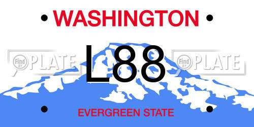 L88 Washington License Plate