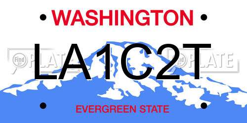 LA1C2T Washington License Plate