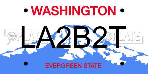 LA2B2T Washington License Plate