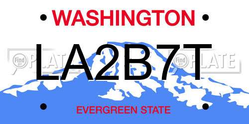 LA2B7T Washington License Plate