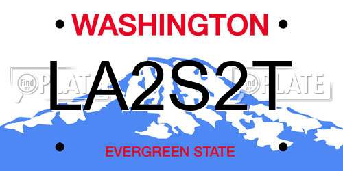 LA2S2T Washington License Plate
