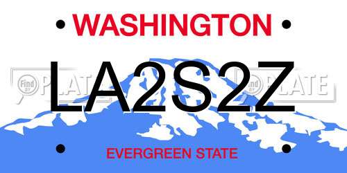 LA2S2Z Washington License Plate