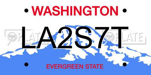 LA2S7T Washington License Plate