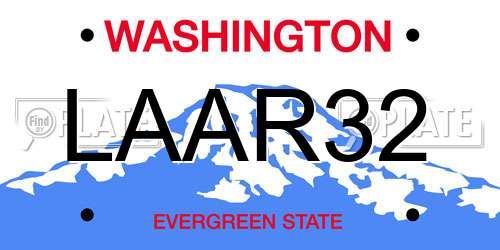 LAAR32 Washington License Plate