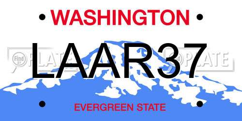 LAAR37 Washington License Plate