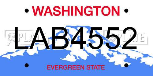 LAB4552 Washington License Plate