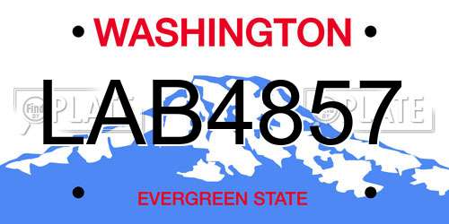 LAB4857 Washington License Plate