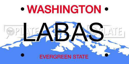 LABAS Washington License Plate