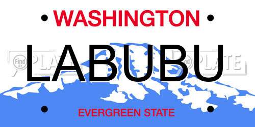 LABUBU Washington License Plate
