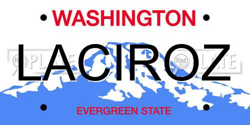 LACIROZ Washington License Plate