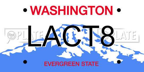 LACT8 Washington License Plate
