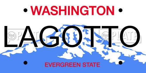 LAGOTTO Washington License Plate