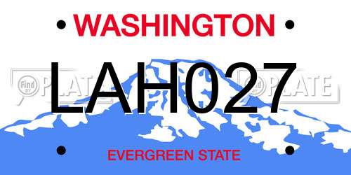 LAH027 Washington License Plate