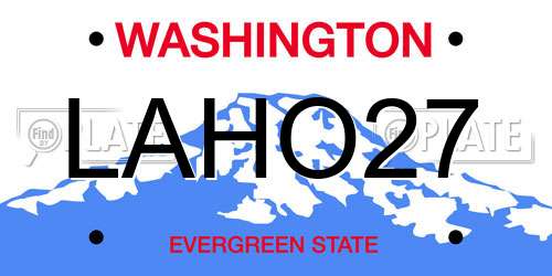LAHO27 Washington License Plate