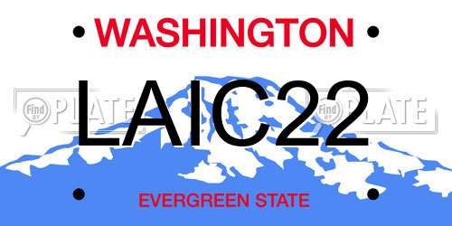 LAIC22 Washington License Plate