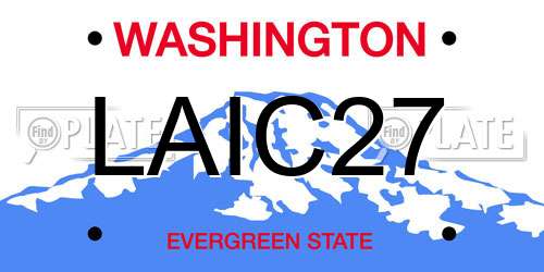 LAIC27 Washington License Plate