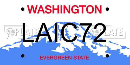 LAIC72 Washington License Plate