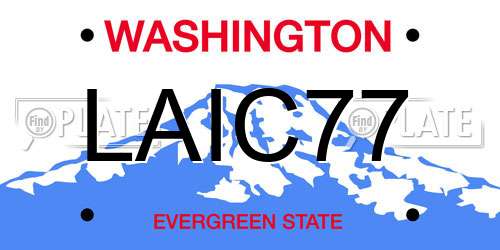 LAIC77 Washington License Plate