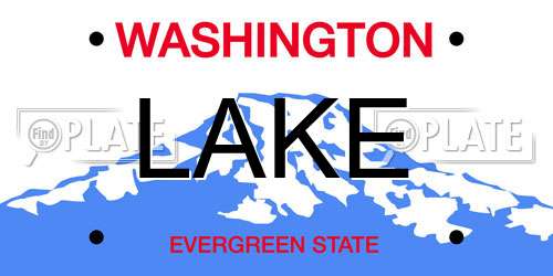 LAKE Washington License Plate