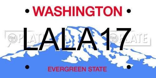 LALA17 Washington License Plate