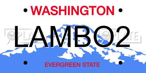 LAMBO2 Washington License Plate