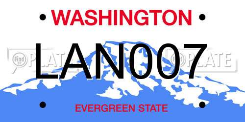 LAN007 Washington License Plate