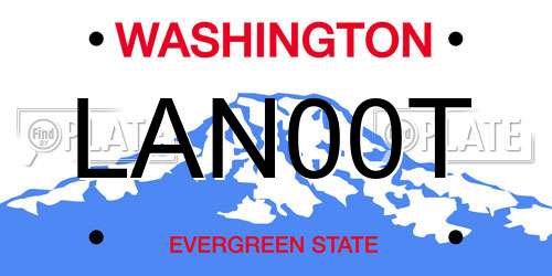 LAN00T Washington License Plate