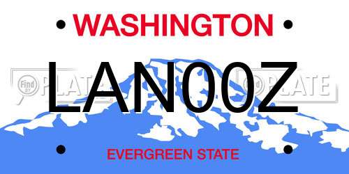 LAN00Z Washington License Plate