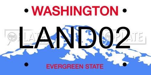 LAND02 Washington License Plate