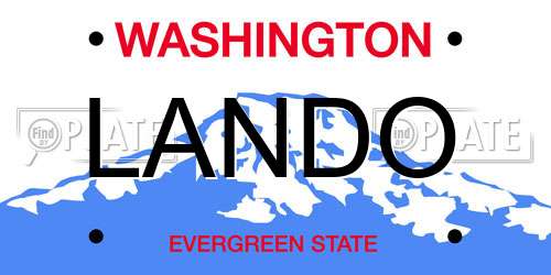 LANDO Washington License Plate