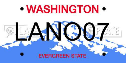 LANO07 Washington License Plate