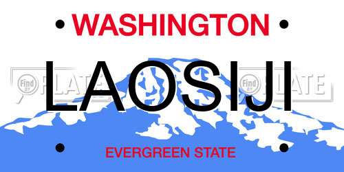 LAOSIJI Washington License Plate