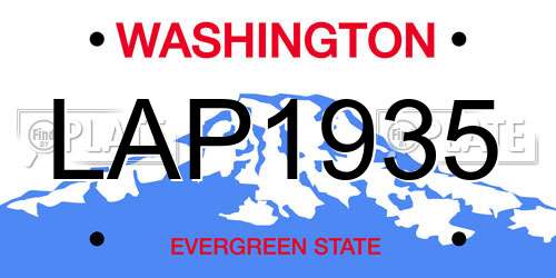LAP1935 Washington License Plate