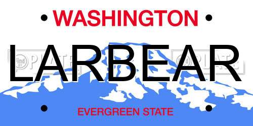 LARBEAR Washington License Plate