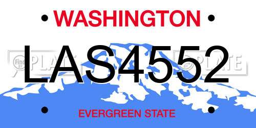 LAS4552 Washington License Plate