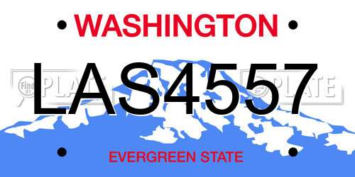 LAS4557 Washington License Plate