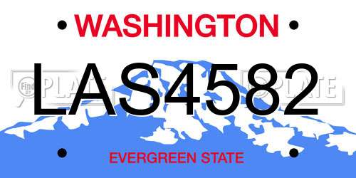 LAS4582 Washington License Plate