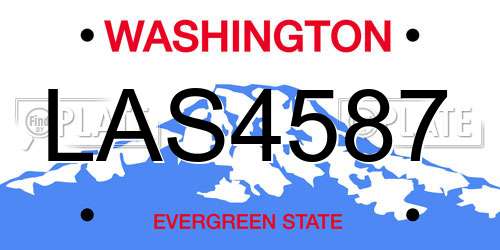 LAS4587 Washington License Plate