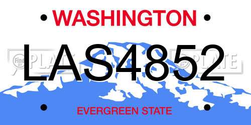 LAS4852 Washington License Plate